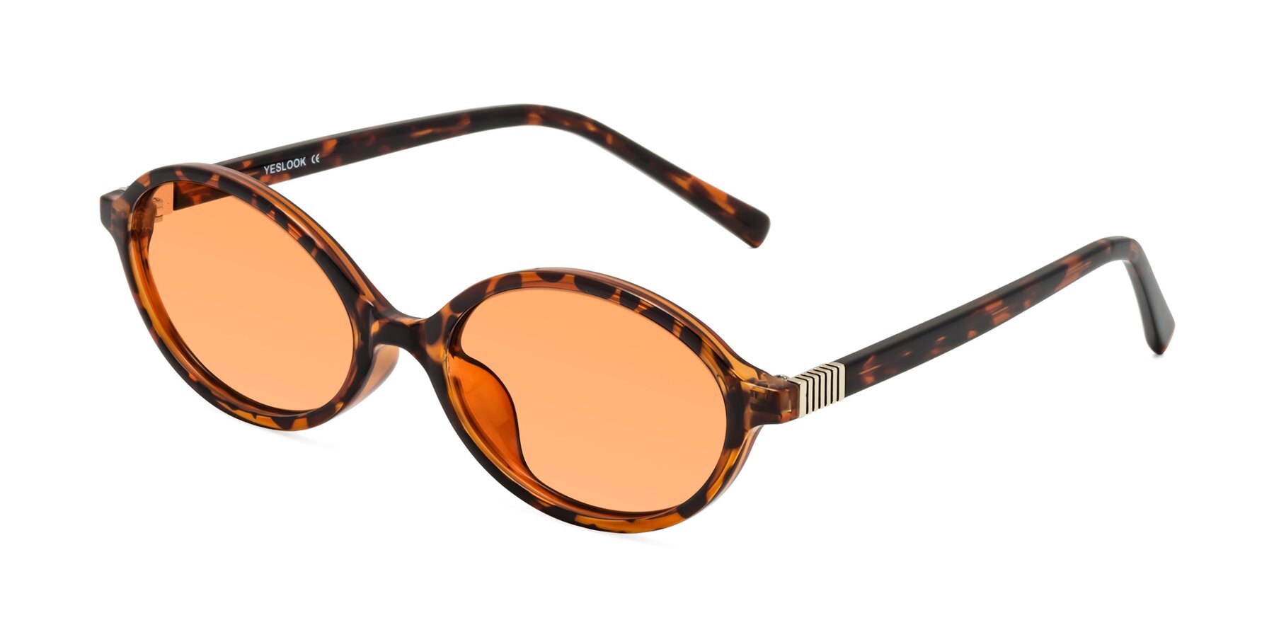 Angle of Ubell in Tortoise with Medium Orange Tinted Lenses