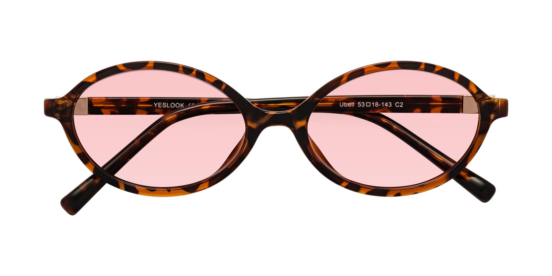 Folded Front of Ubell in Tortoise with Light Garnet Tinted Lenses