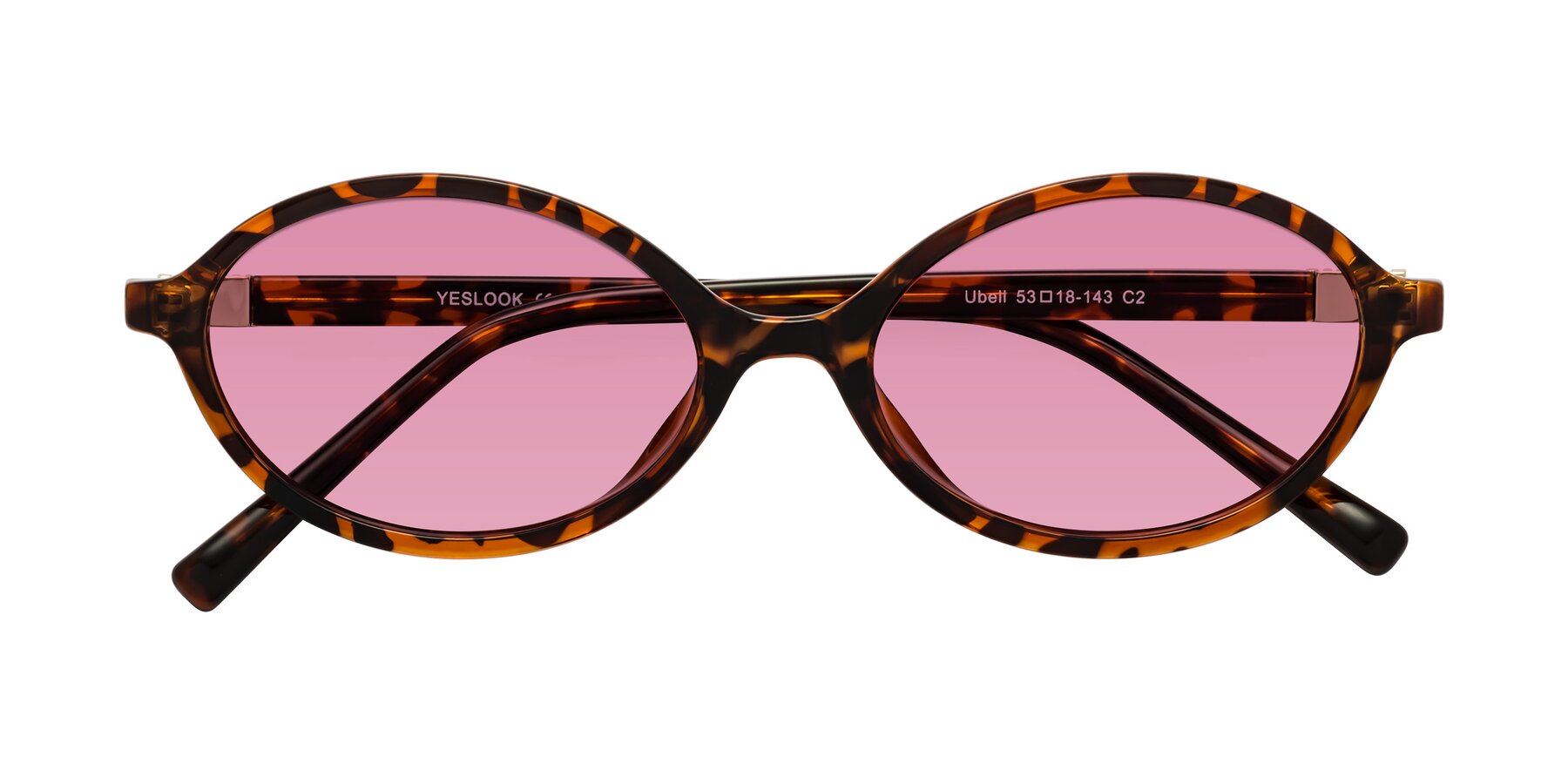 Folded Front of Ubell in Tortoise with Medium Wine Tinted Lenses