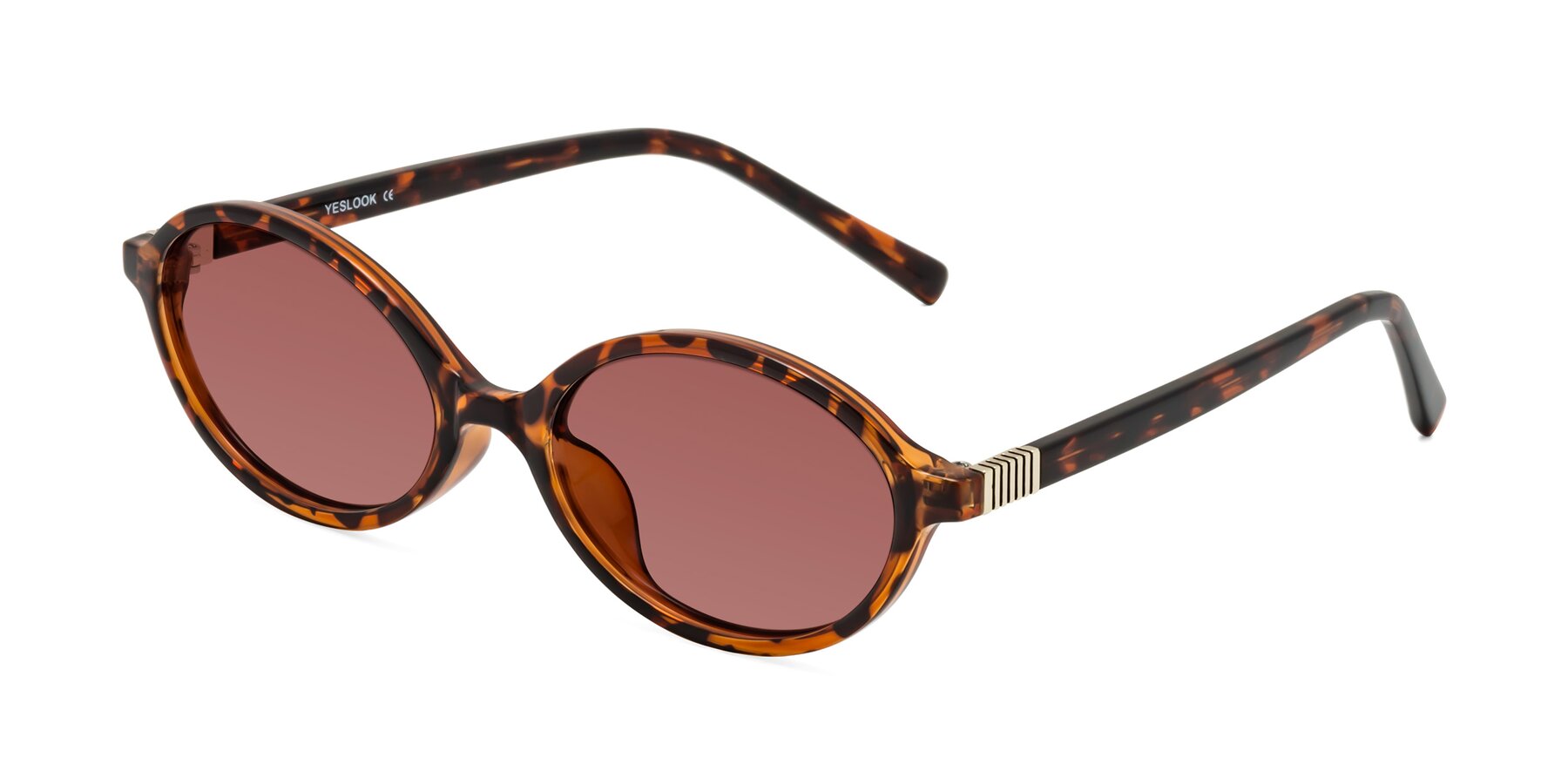 Angle of Ubell in Tortoise with Garnet Tinted Lenses