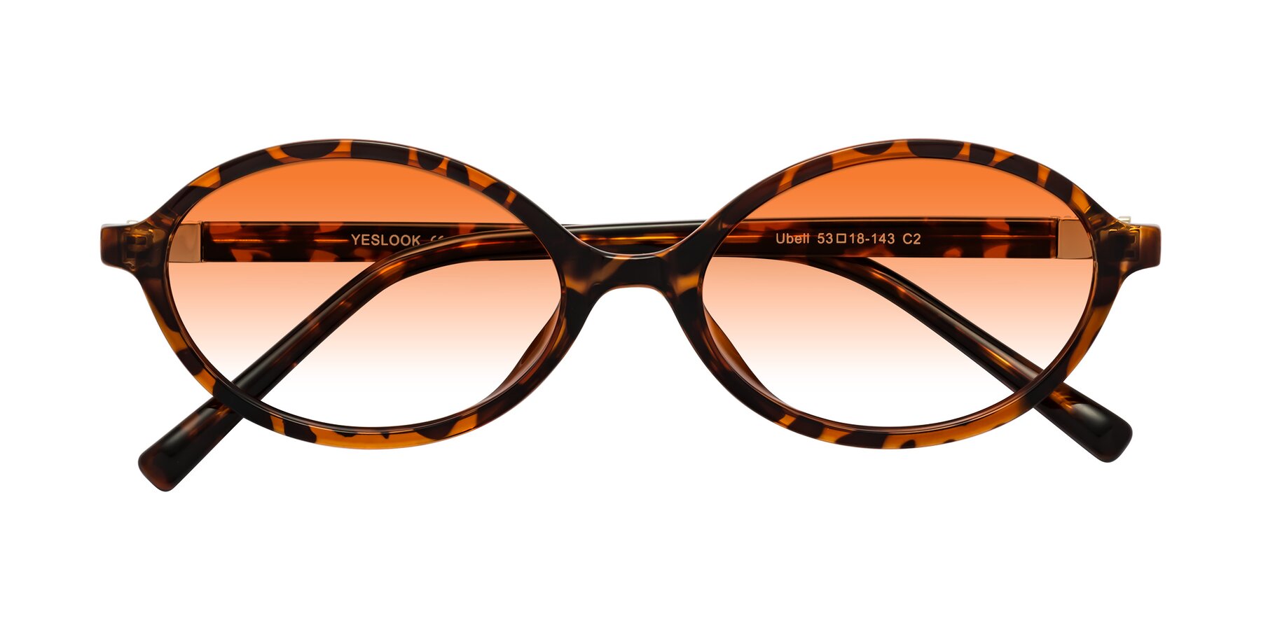 Folded Front of Ubell in Tortoise with Orange Gradient Lenses