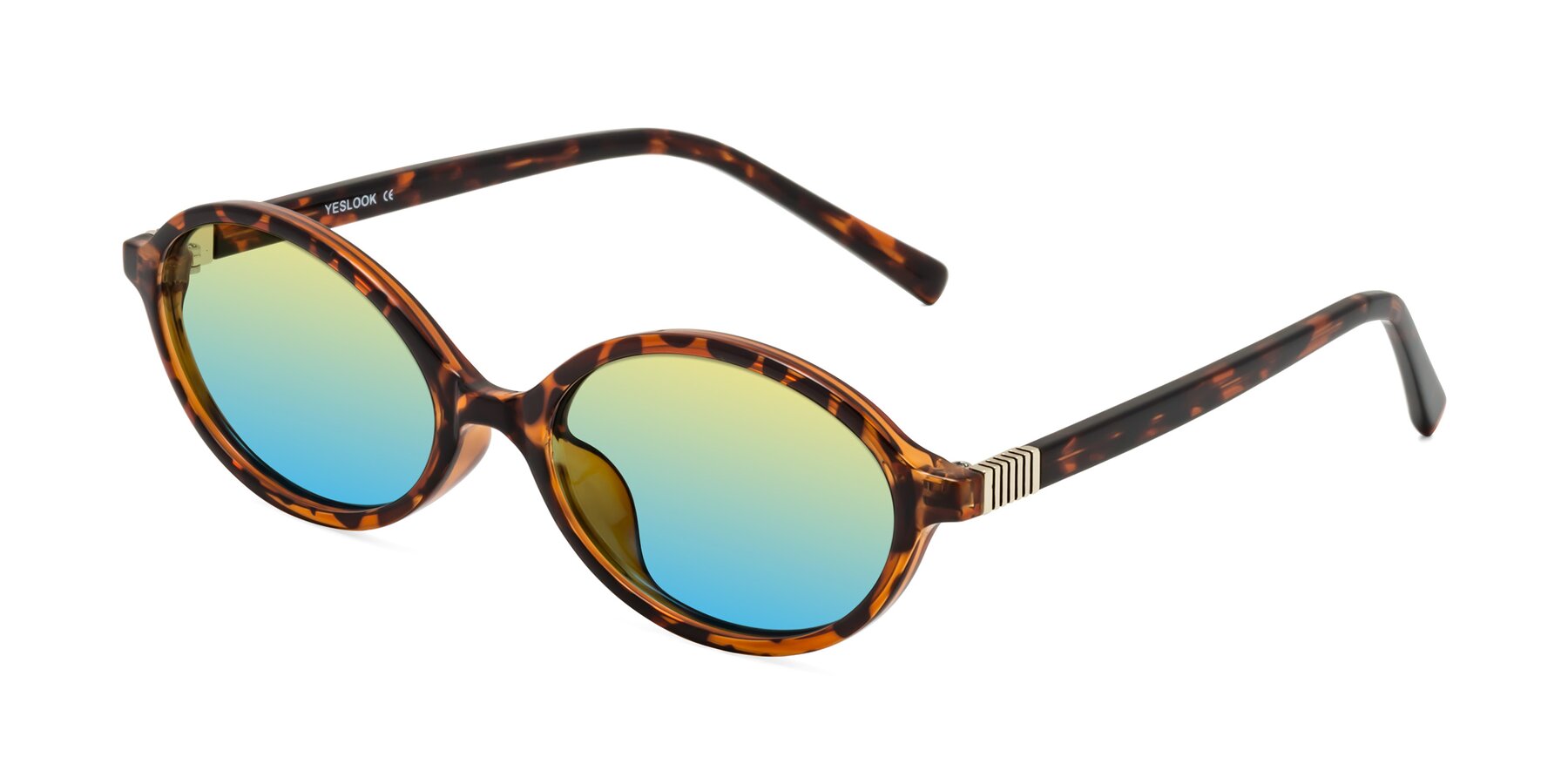 Angle of Ubell in Tortoise with Yellow / Blue Gradient Lenses