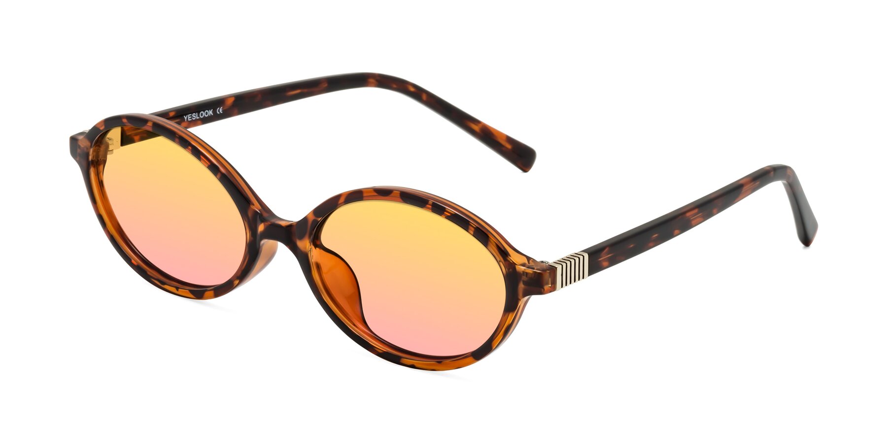 Angle of Ubell in Tortoise with Yellow / Pink Gradient Lenses