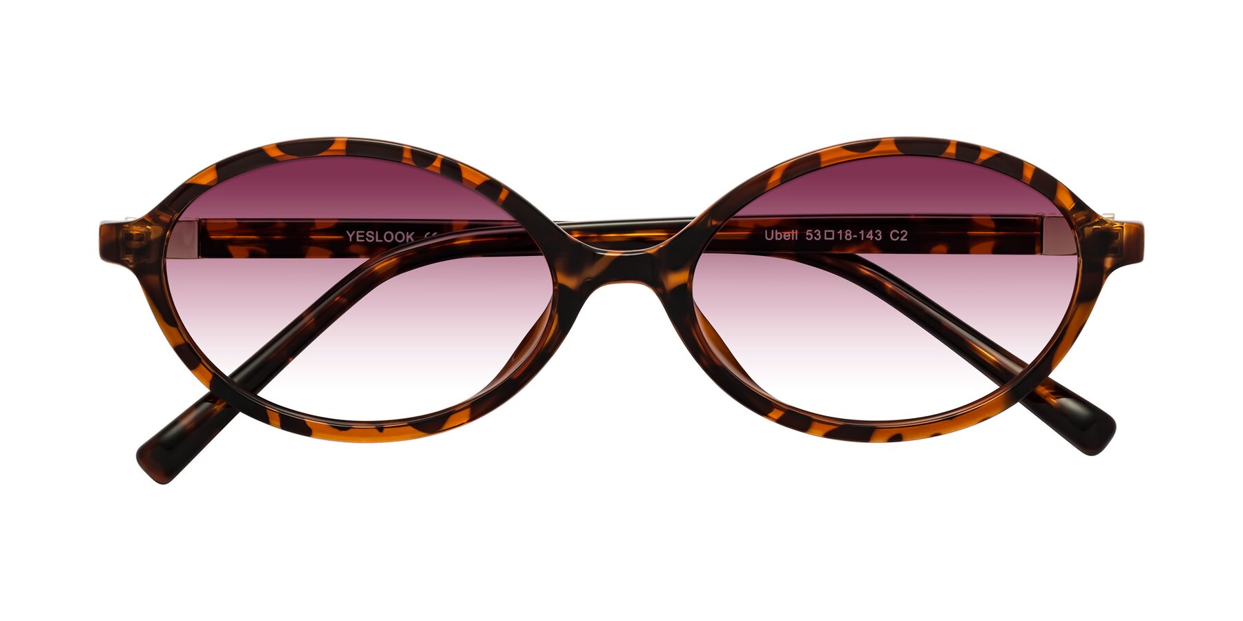 Folded Front of Ubell in Tortoise with Wine Gradient Lenses