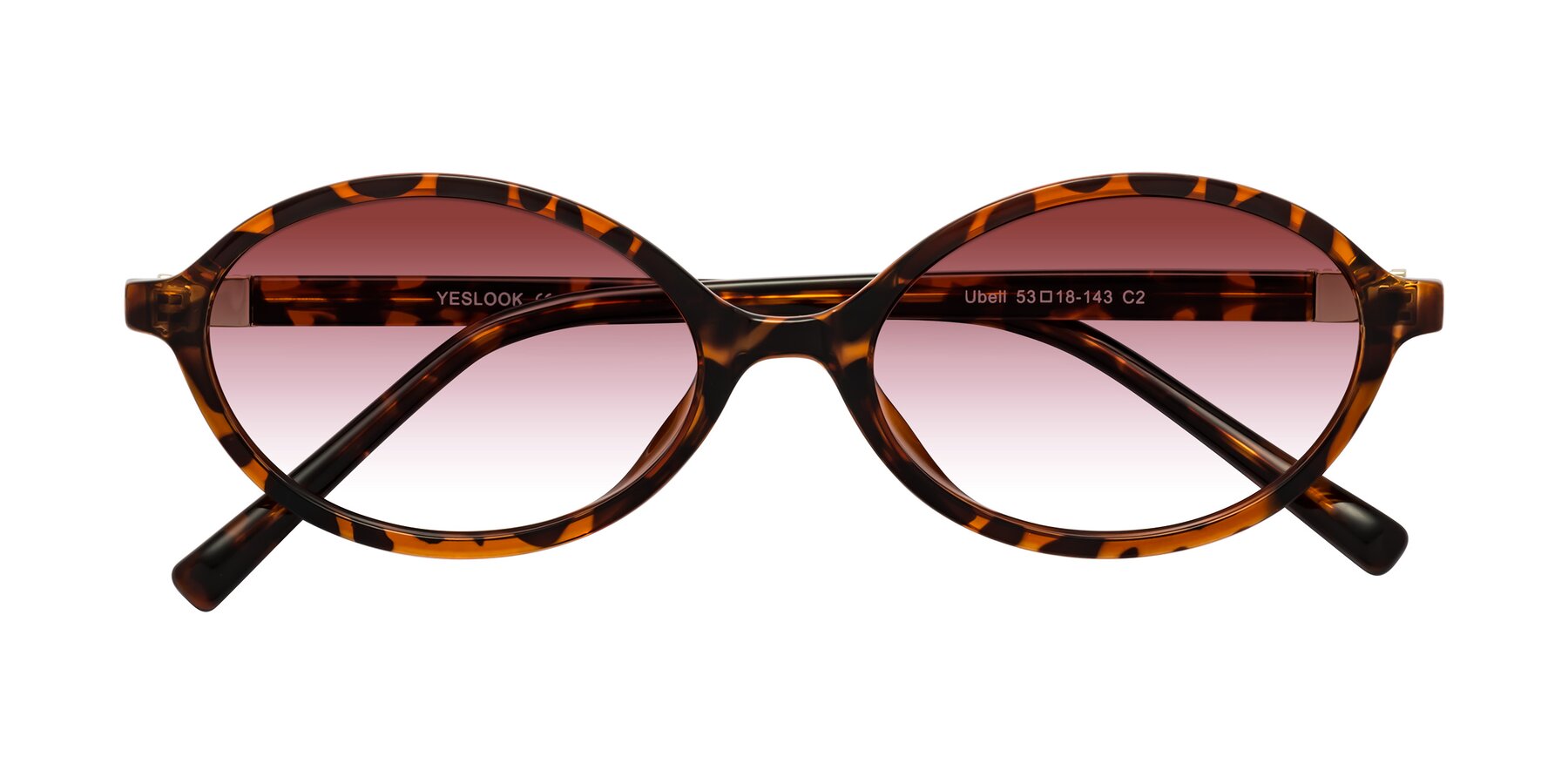 Folded Front of Ubell in Tortoise with Garnet Gradient Lenses