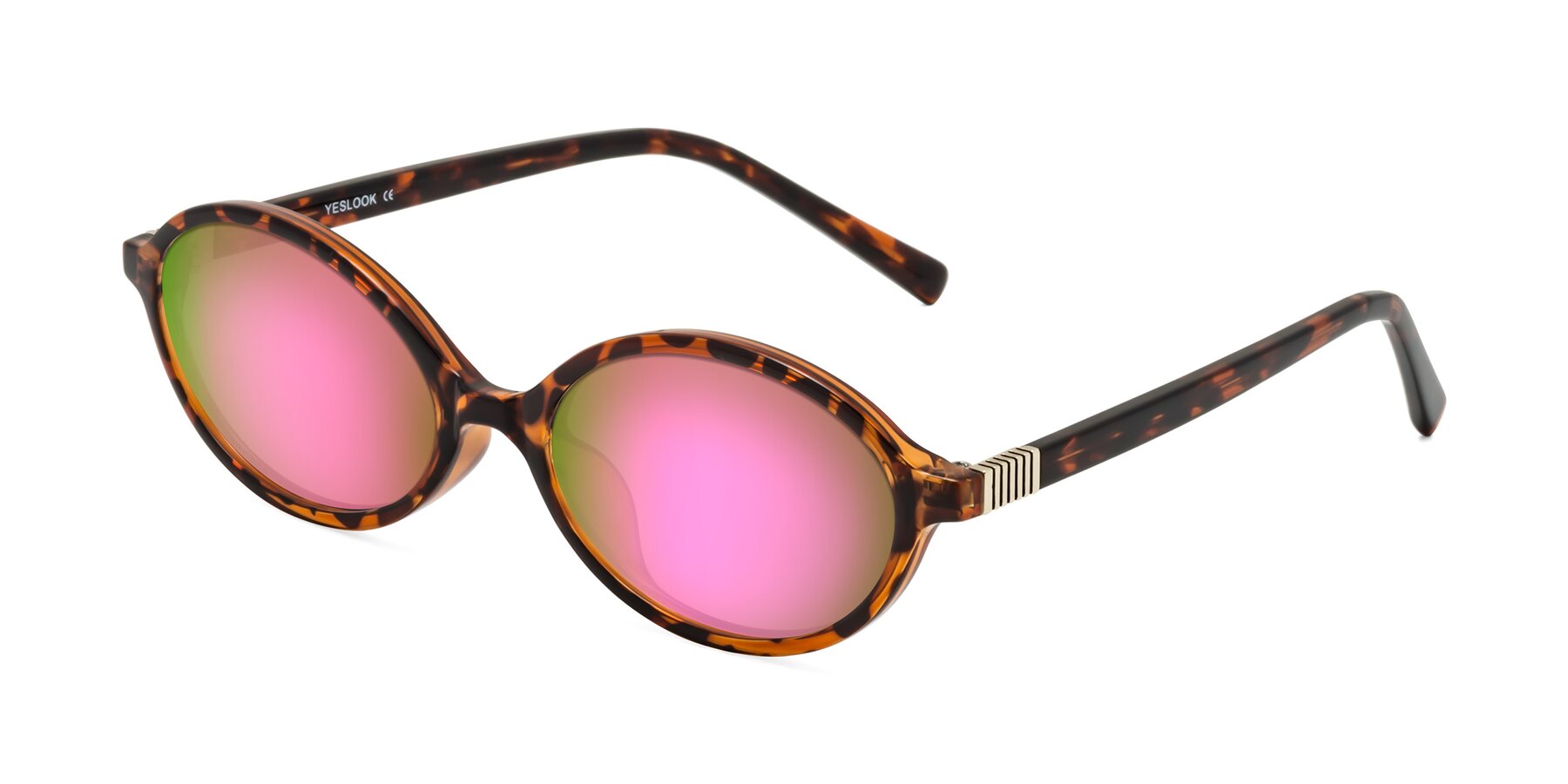 Angle of Ubell in Tortoise with Pink Mirrored Lenses