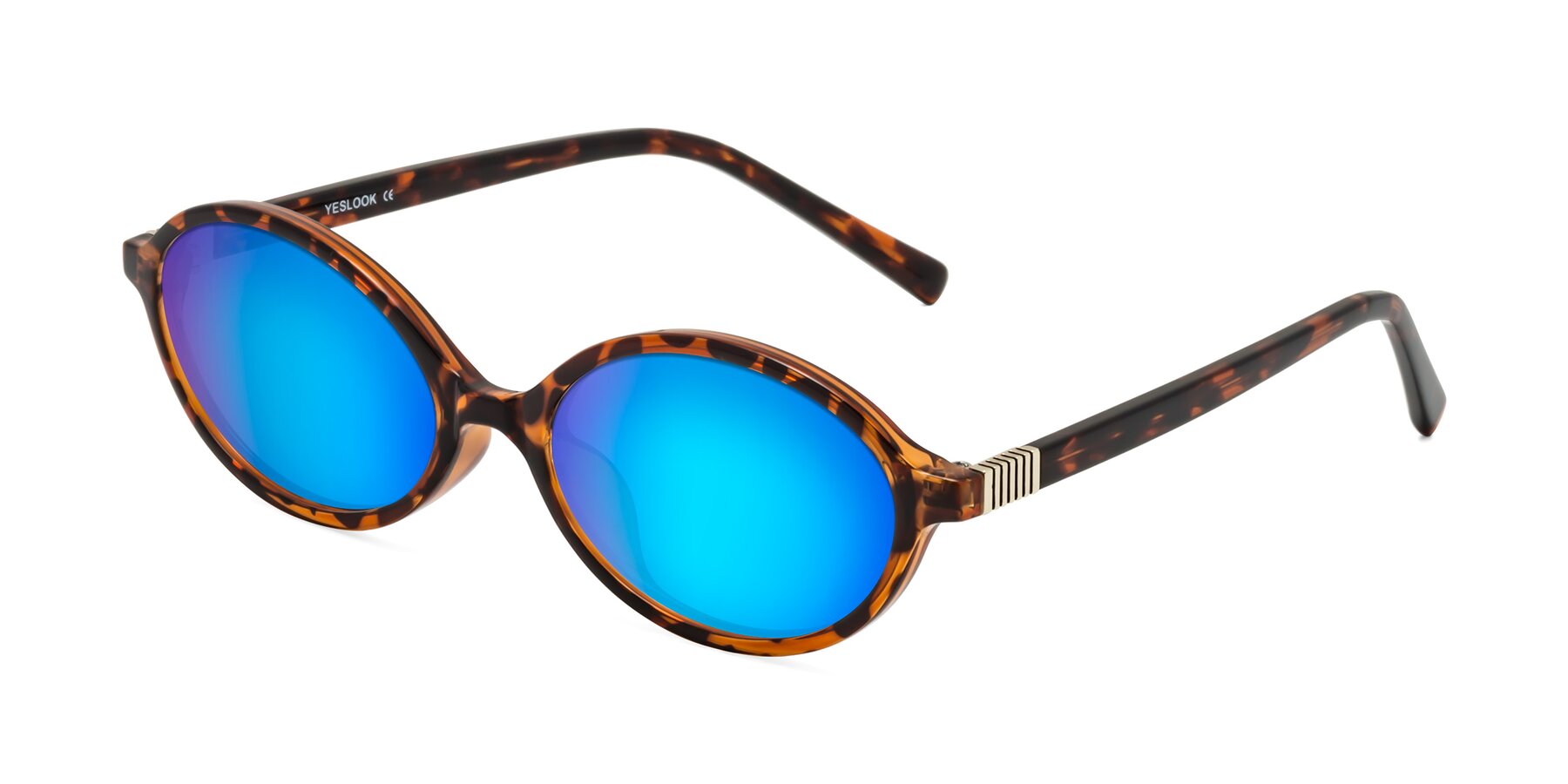 Angle of Ubell in Tortoise with Blue Mirrored Lenses