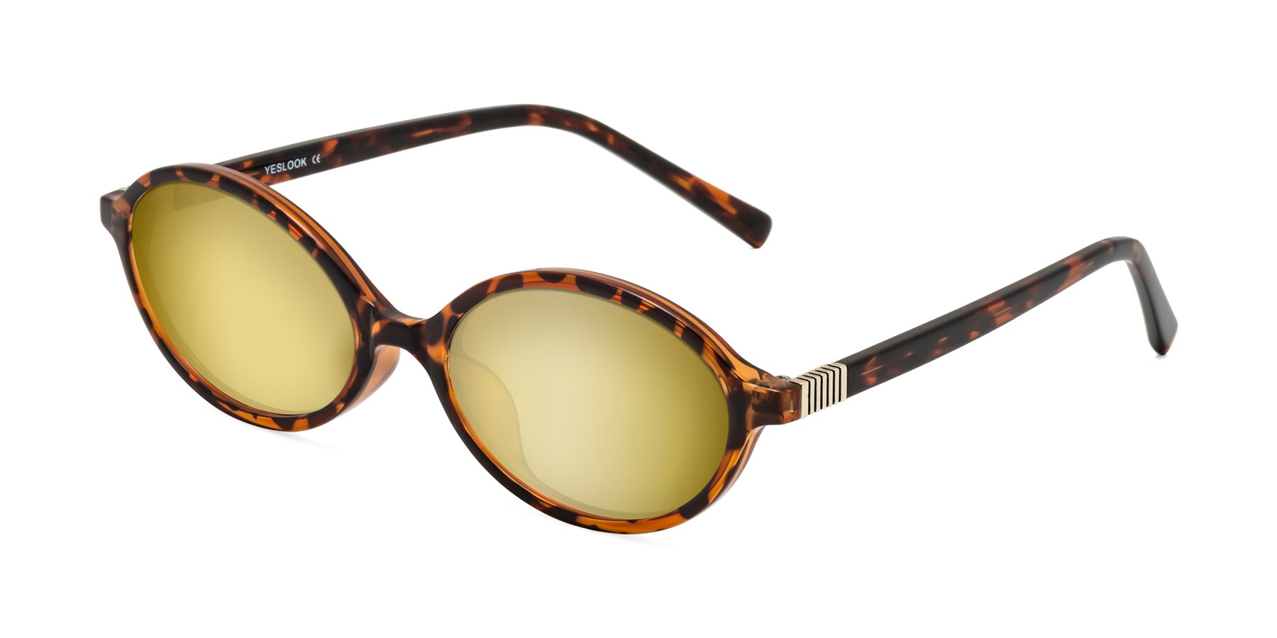 Angle of Ubell in Tortoise with Gold Mirrored Lenses