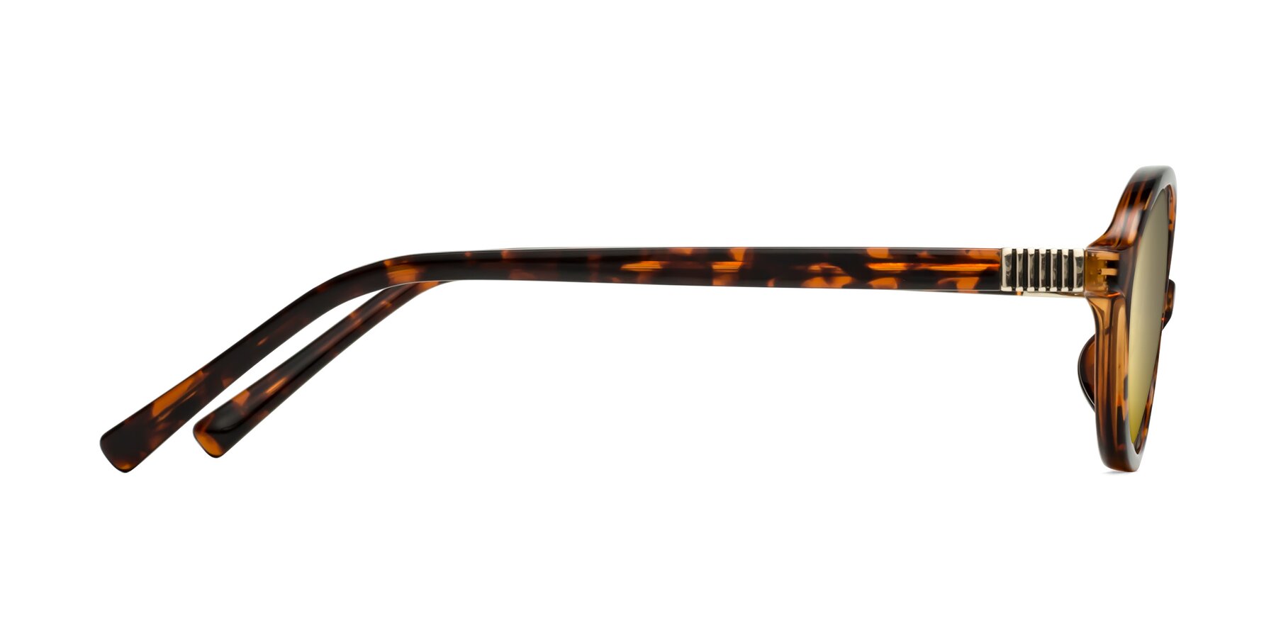 Side of Ubell in Tortoise with Gold Mirrored Lenses