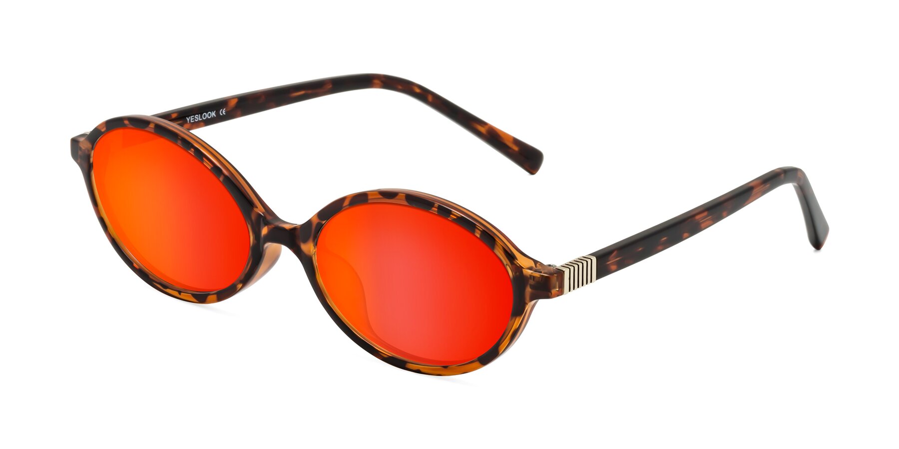Angle of Ubell in Tortoise with Red Gold Mirrored Lenses