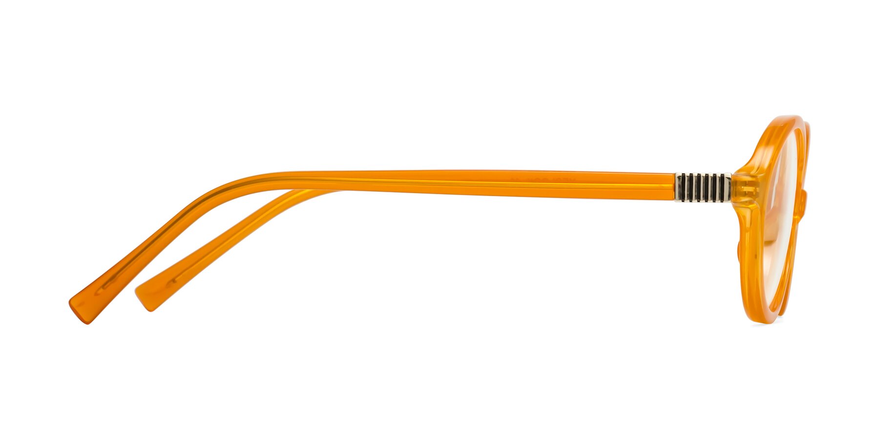 Side of Ubell in Orange with Clear Reading Eyeglass Lenses