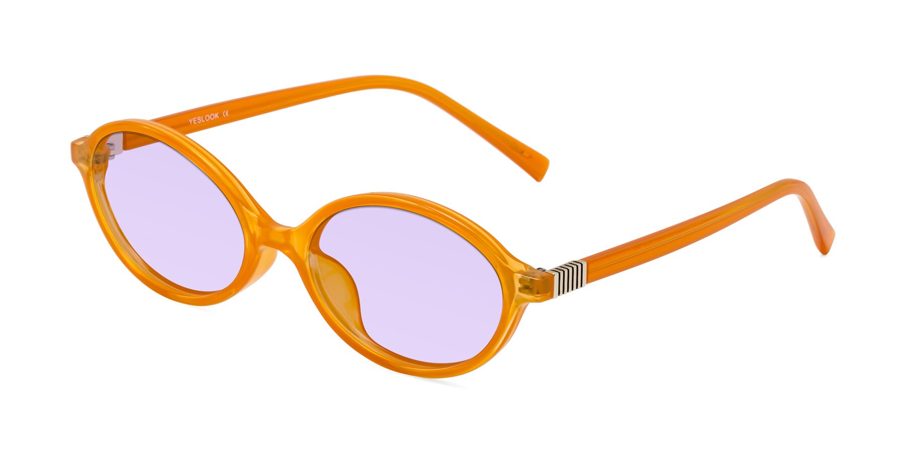 Angle of Ubell in Orange with Light Purple Tinted Lenses