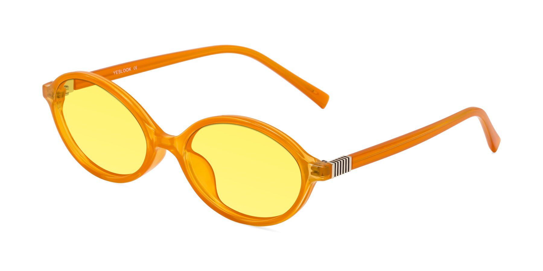 Angle of Ubell in Orange with Medium Yellow Tinted Lenses