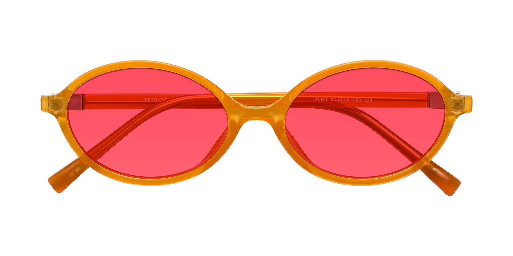 Folded Front of Ubell in Orange with Red Tinted Lenses