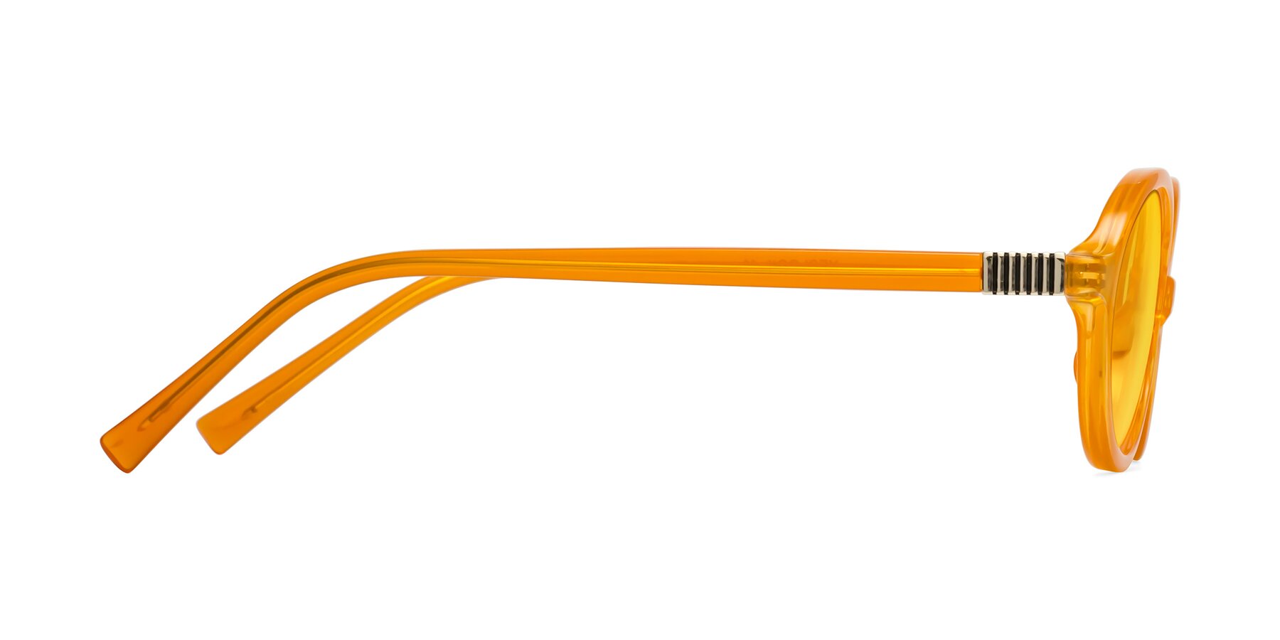Side of Ubell in Orange with Yellow Tinted Lenses