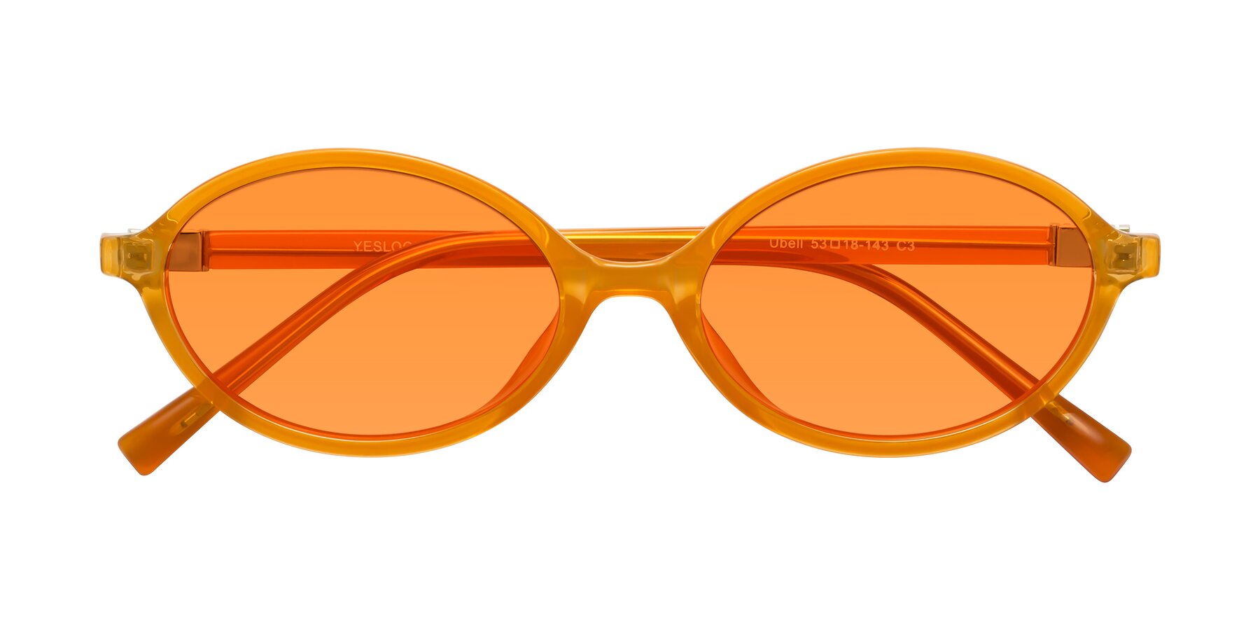 Folded Front of Ubell in Orange with Orange Tinted Lenses