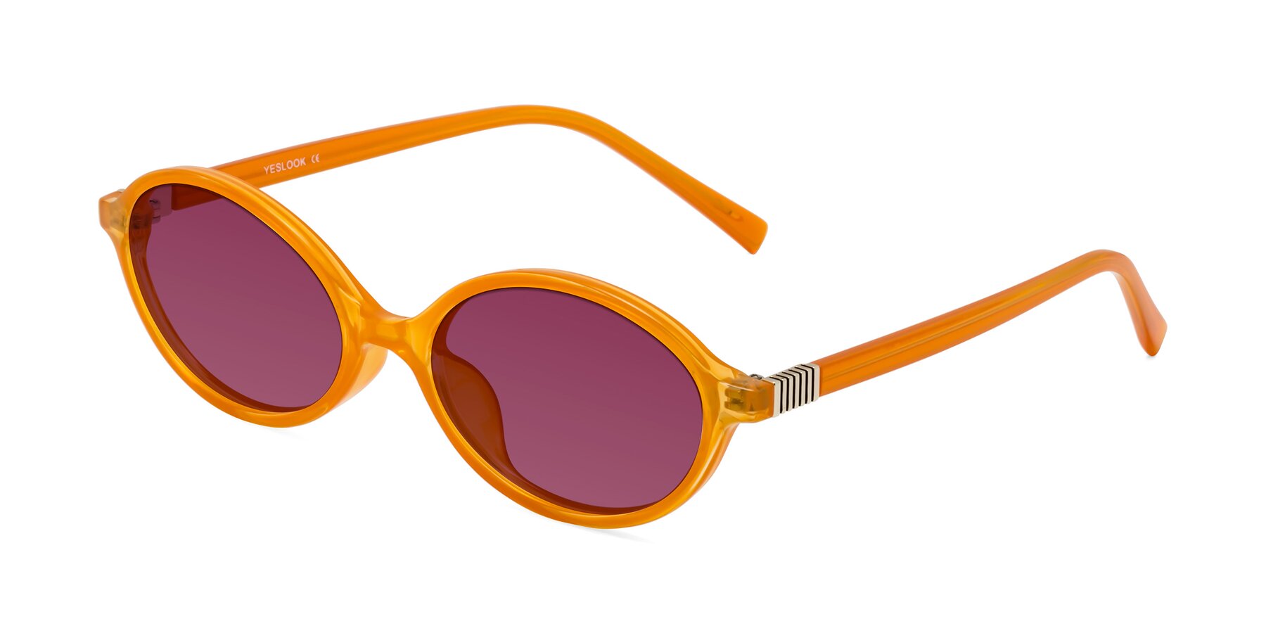Angle of Ubell in Orange with Wine Tinted Lenses