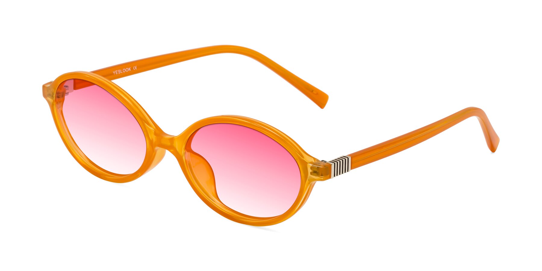 Angle of Ubell in Orange with Pink Gradient Lenses
