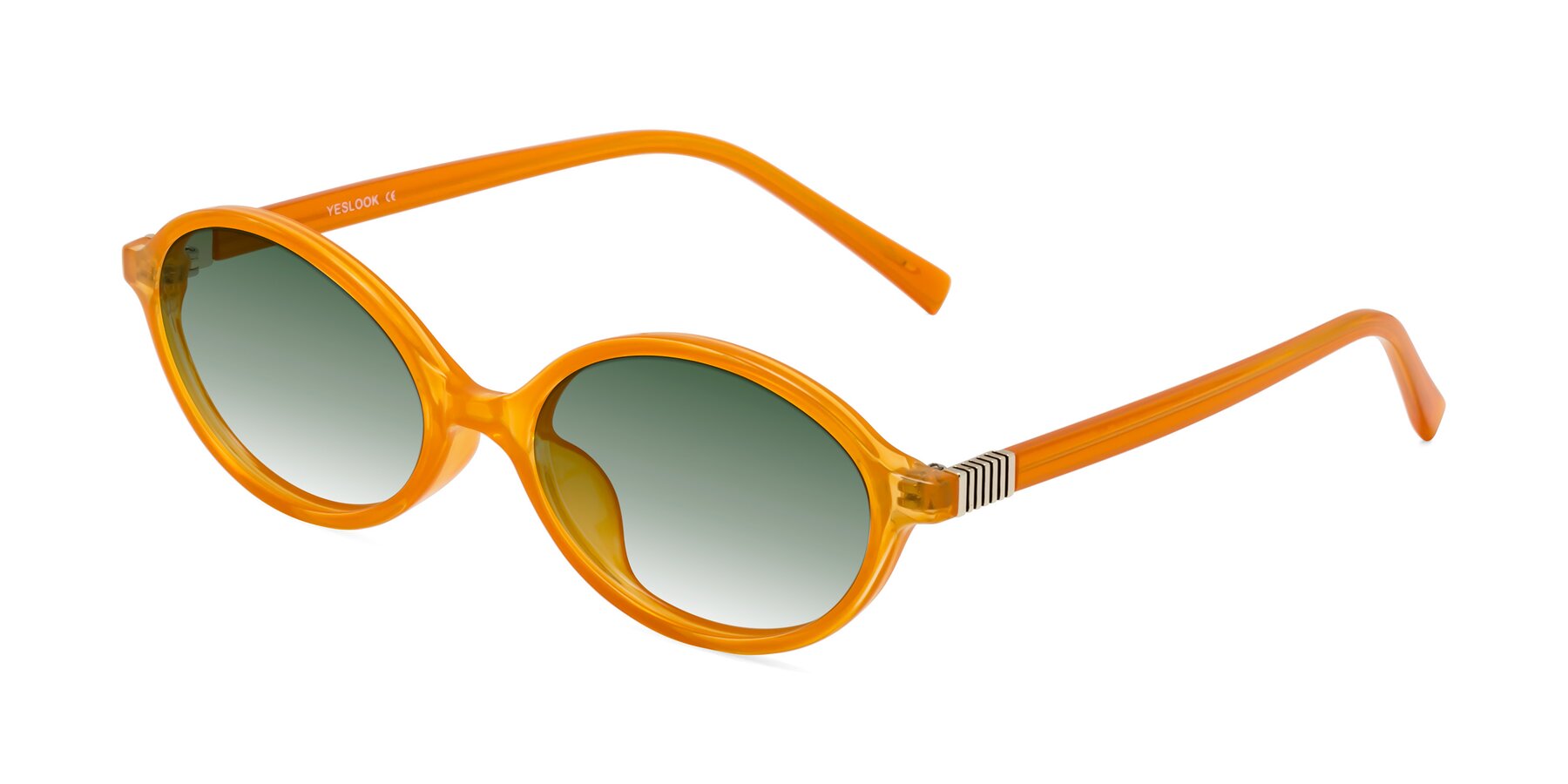 Angle of Ubell in Orange with Green Gradient Lenses
