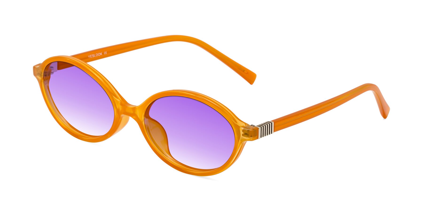 Angle of Ubell in Orange with Purple Gradient Lenses