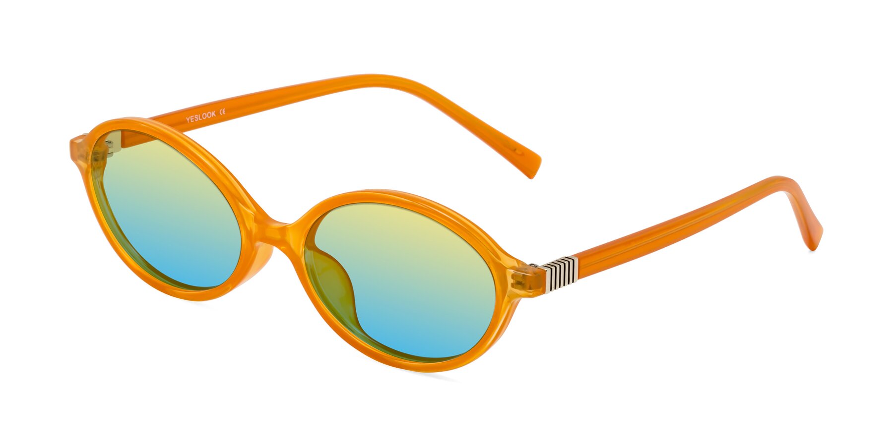Angle of Ubell in Orange with Yellow / Blue Gradient Lenses