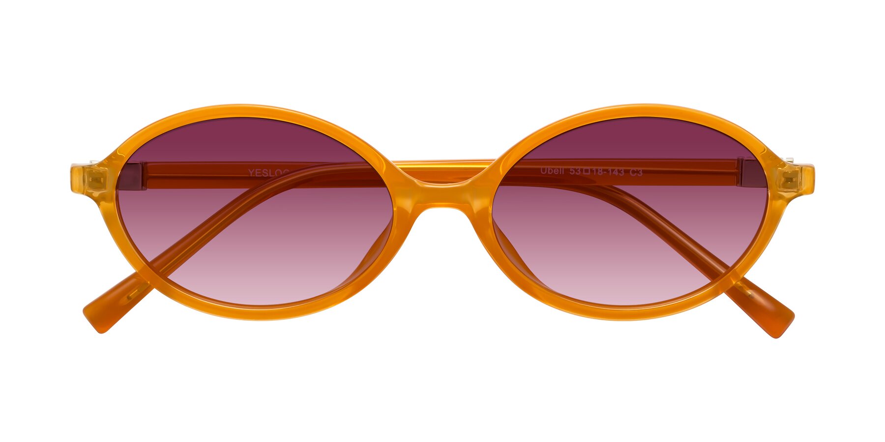Folded Front of Ubell in Orange with Wine Gradient Lenses