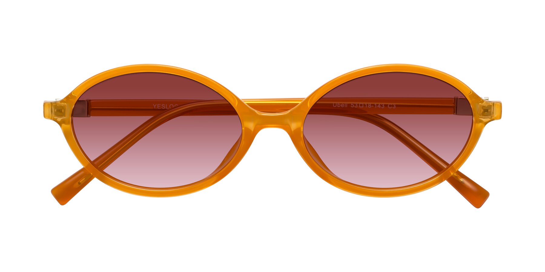 Folded Front of Ubell in Orange with Garnet Gradient Lenses