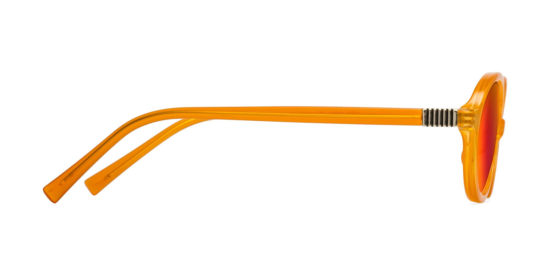 Side of Ubell in Orange with Red Gold Mirrored Lenses