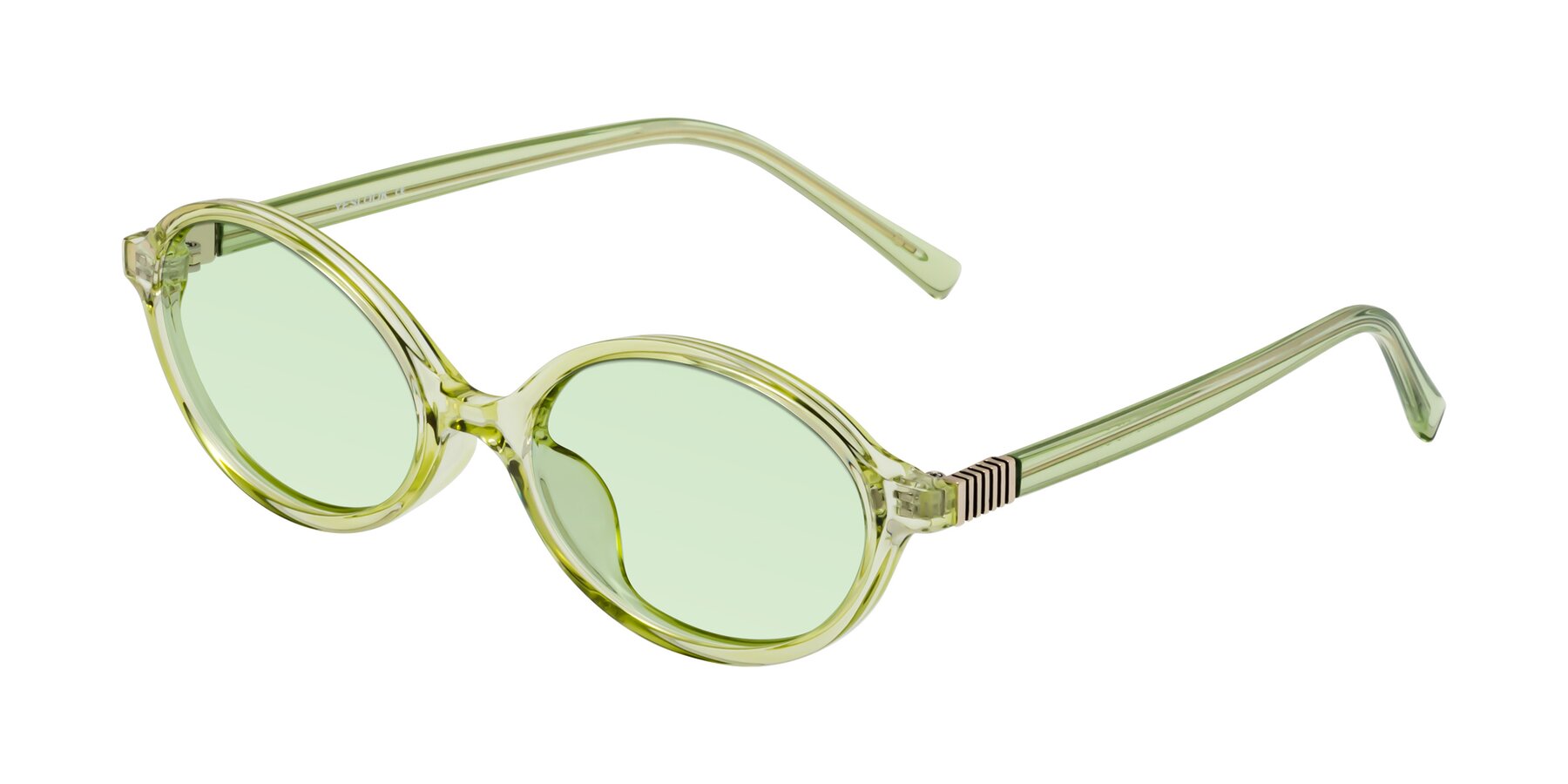 Angle of Ubell in Transparent Green with Light Green Tinted Lenses