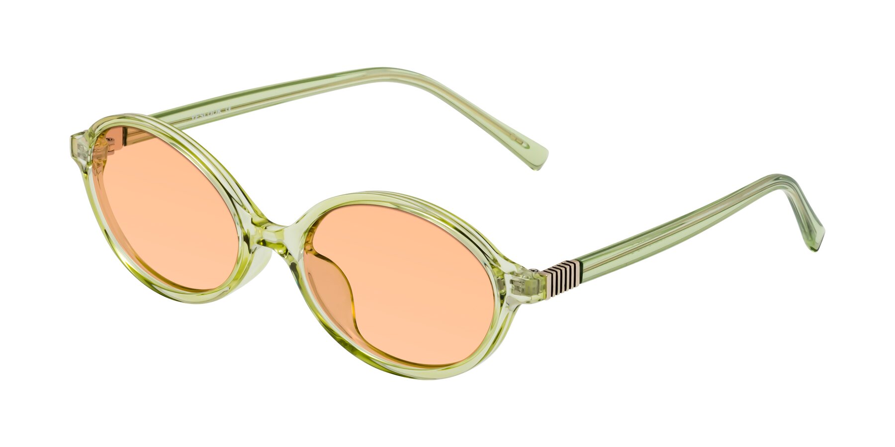 Angle of Ubell in Transparent Green with Light Orange Tinted Lenses