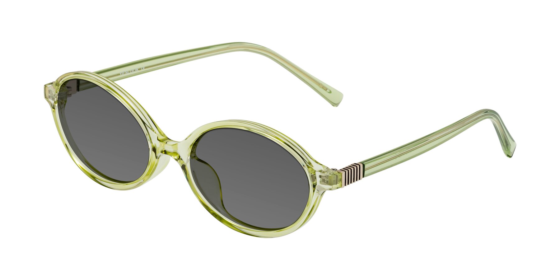 Angle of Ubell in Transparent Green with Medium Gray Tinted Lenses