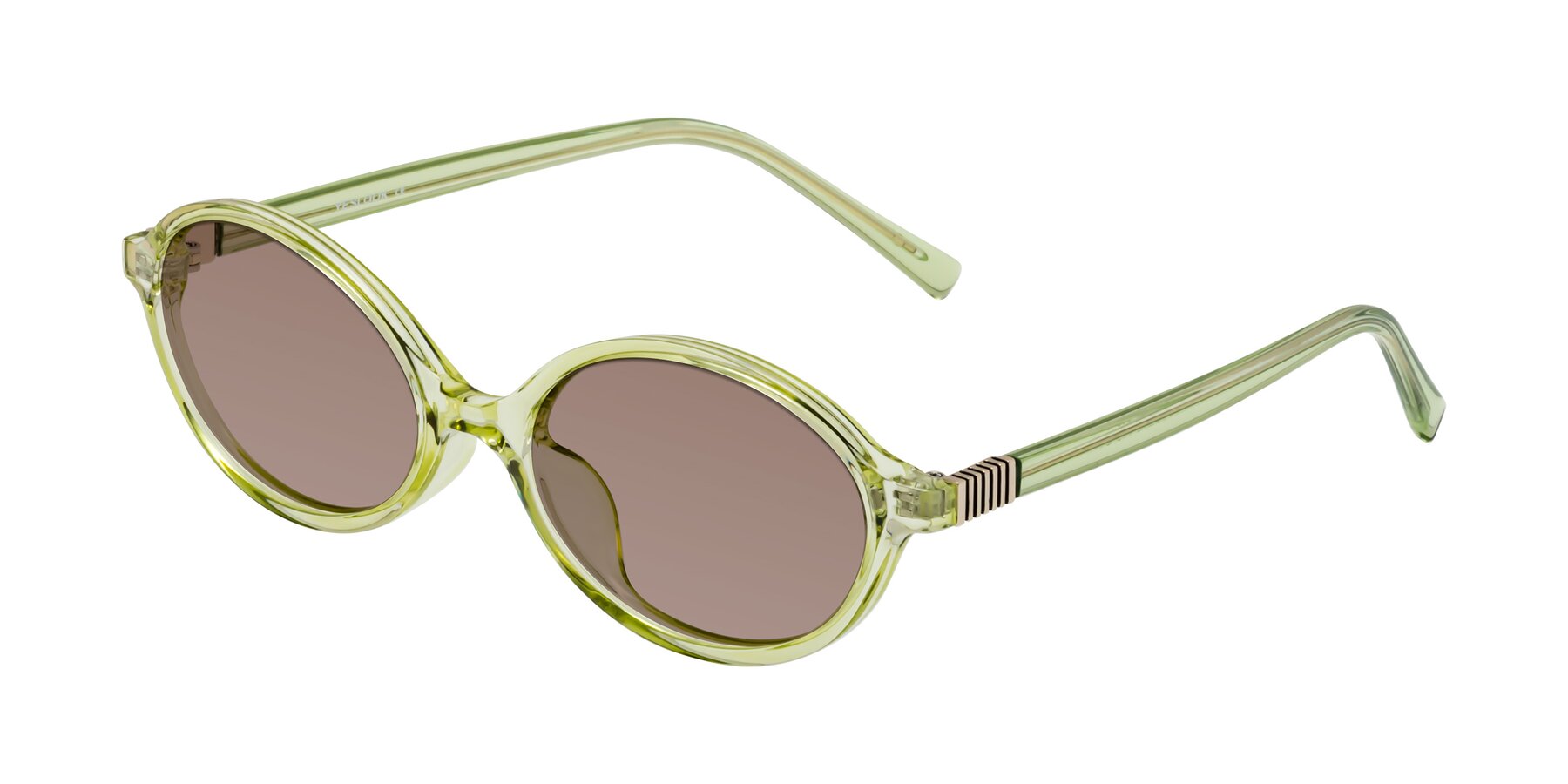 Angle of Ubell in Transparent Green with Medium Brown Tinted Lenses