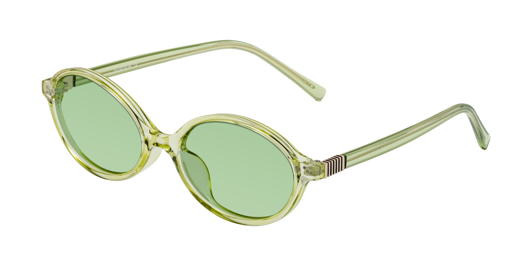 Angle of Ubell in Transparent Green with Medium Green Tinted Lenses