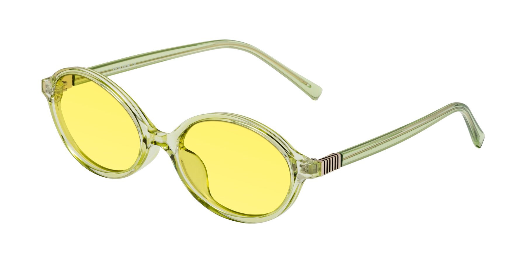 Angle of Ubell in Transparent Green with Medium Yellow Tinted Lenses