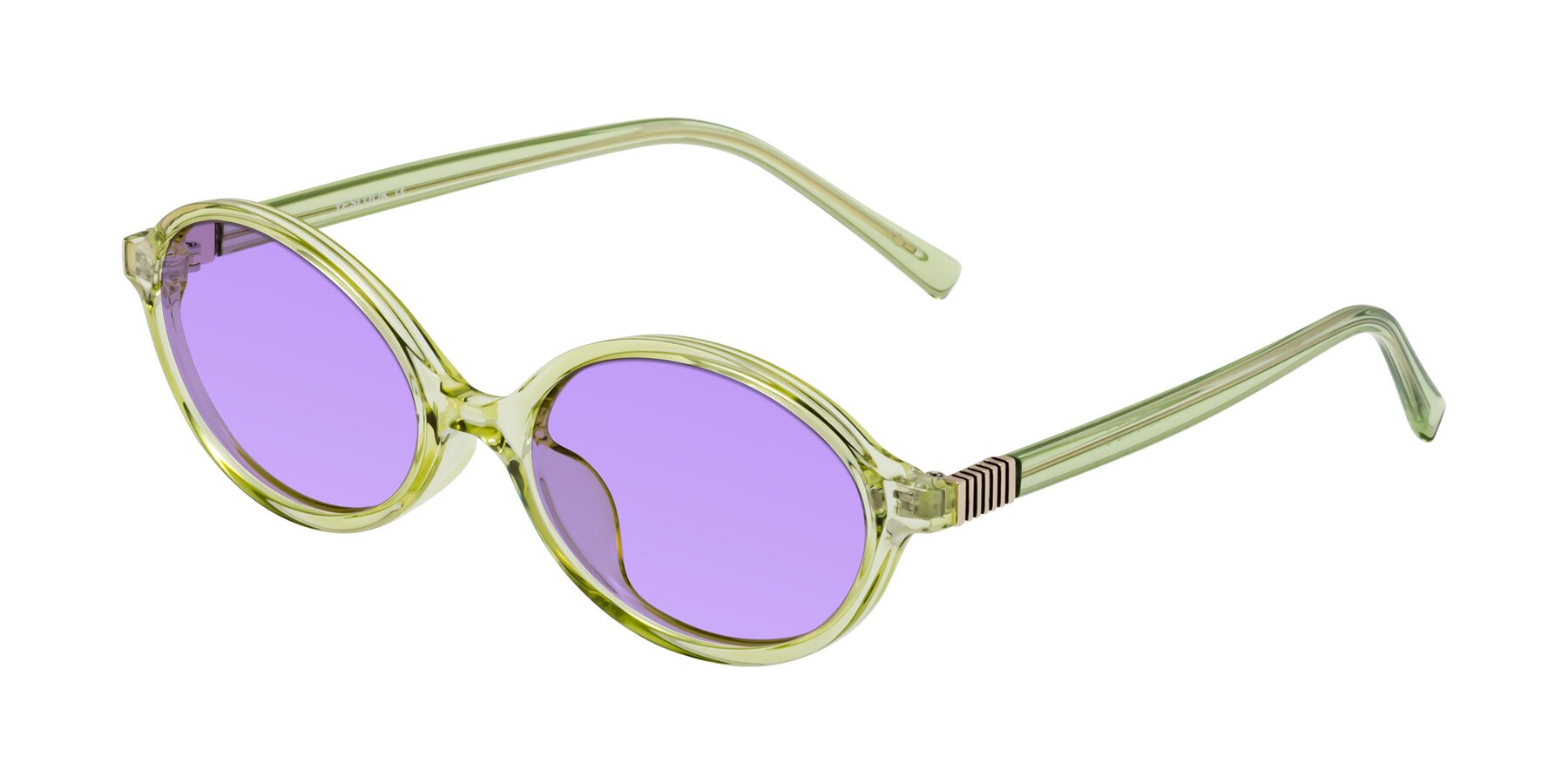 Angle of Ubell in Transparent Green with Medium Purple Tinted Lenses