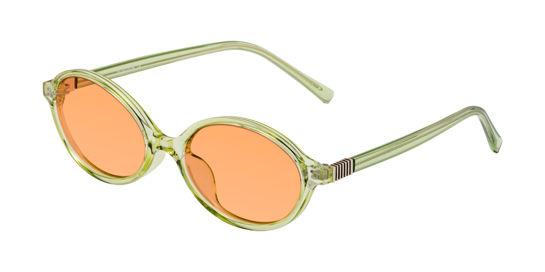Angle of Ubell in Transparent Green with Medium Orange Tinted Lenses