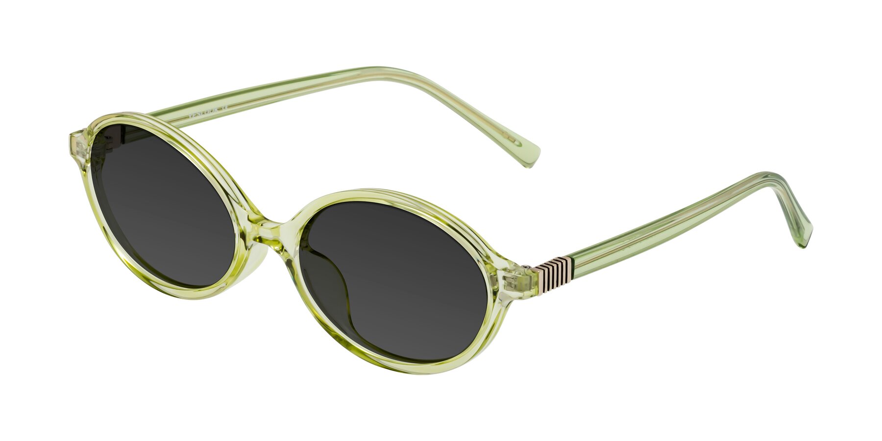 Angle of Ubell in Transparent Green with Gray Tinted Lenses