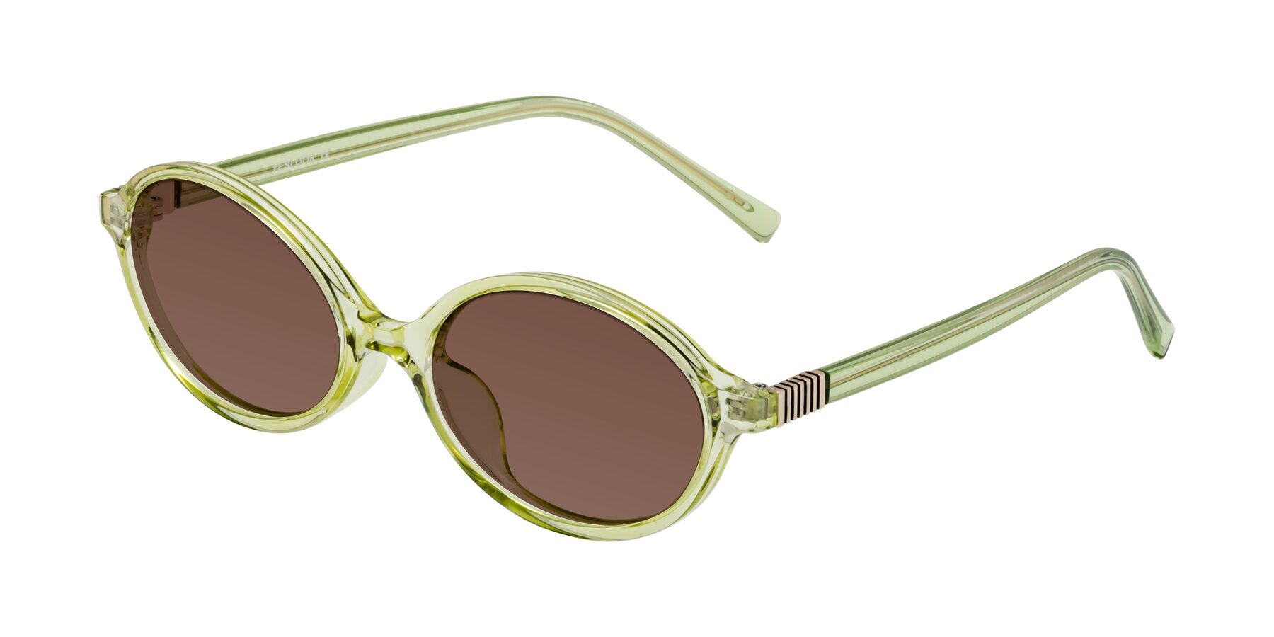 Angle of Ubell in Transparent Green with Brown Tinted Lenses
