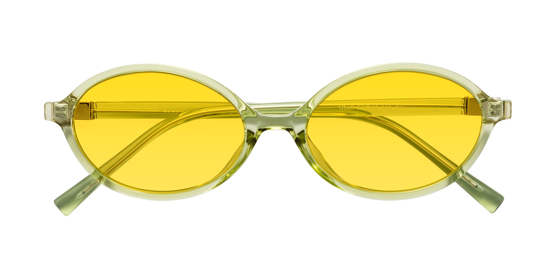 Folded Front of Ubell in Transparent Green with Yellow Tinted Lenses