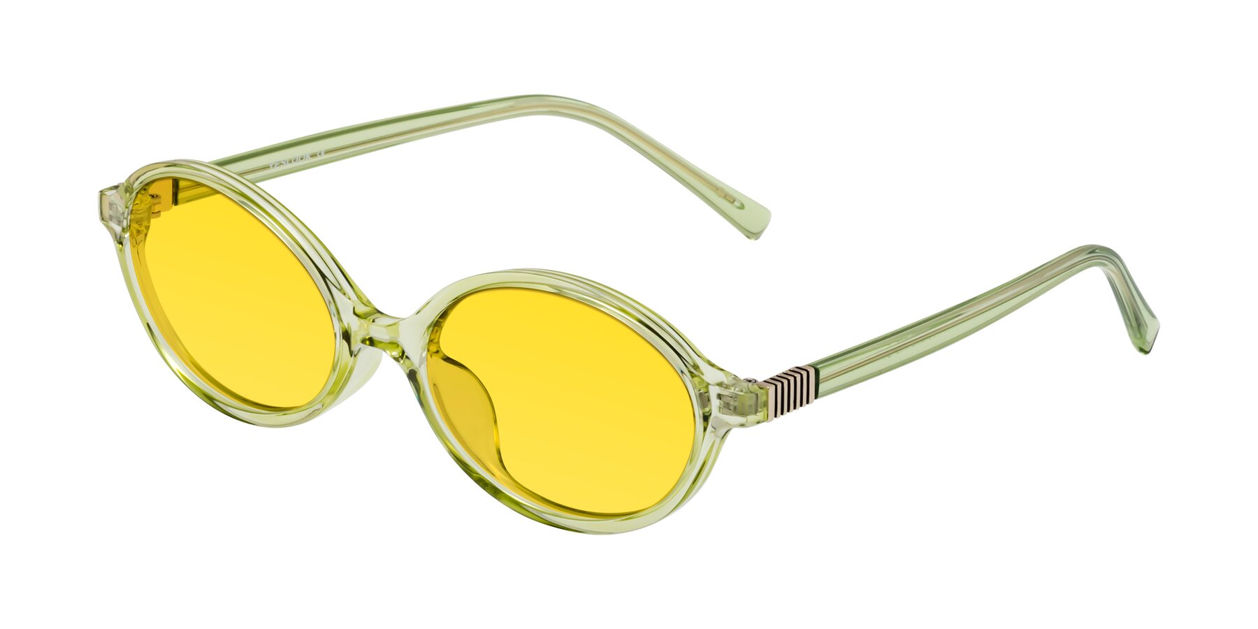 Angle of Ubell in Transparent Green with Yellow Tinted Lenses