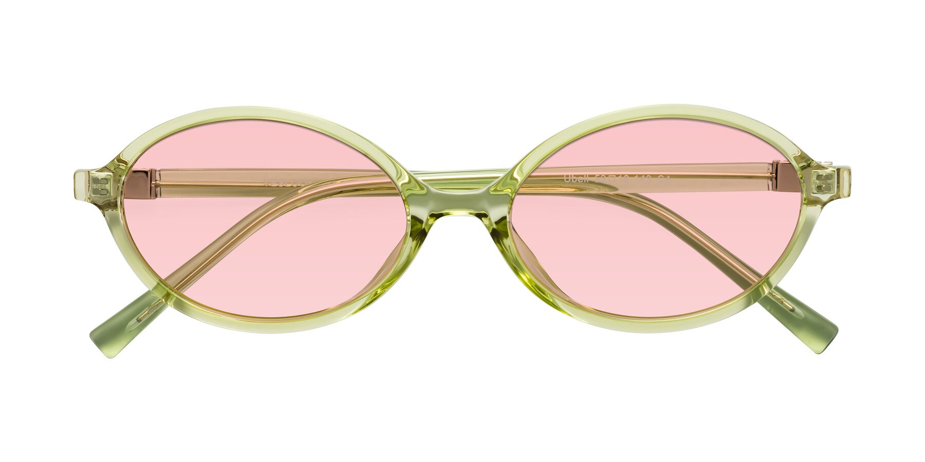 Folded Front of Ubell in Transparent Green with Light Garnet Tinted Lenses