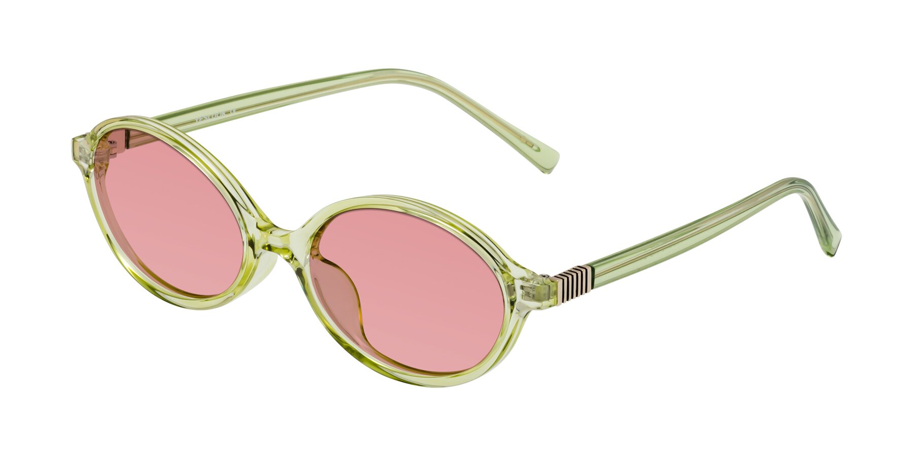 Angle of Ubell in Transparent Green with Medium Garnet Tinted Lenses
