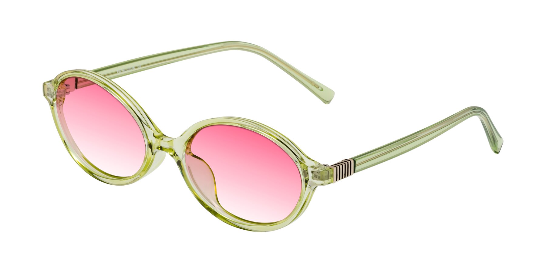 Angle of Ubell in Transparent Green with Pink Gradient Lenses
