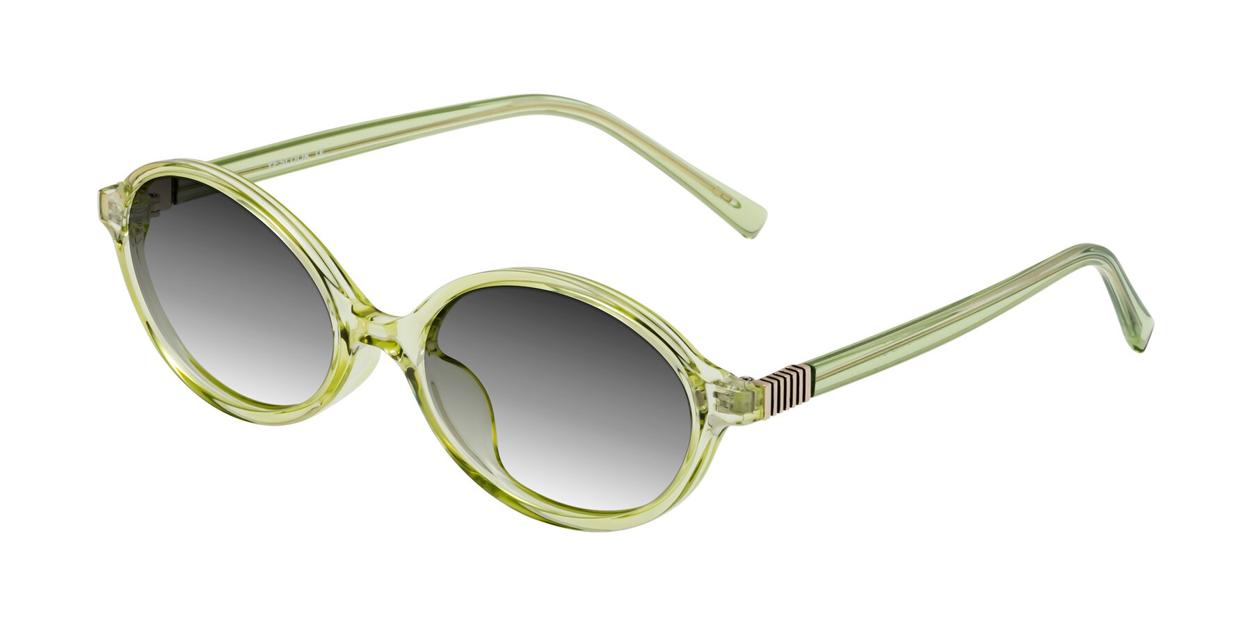Angle of Ubell in Transparent Green with Gray Gradient Lenses