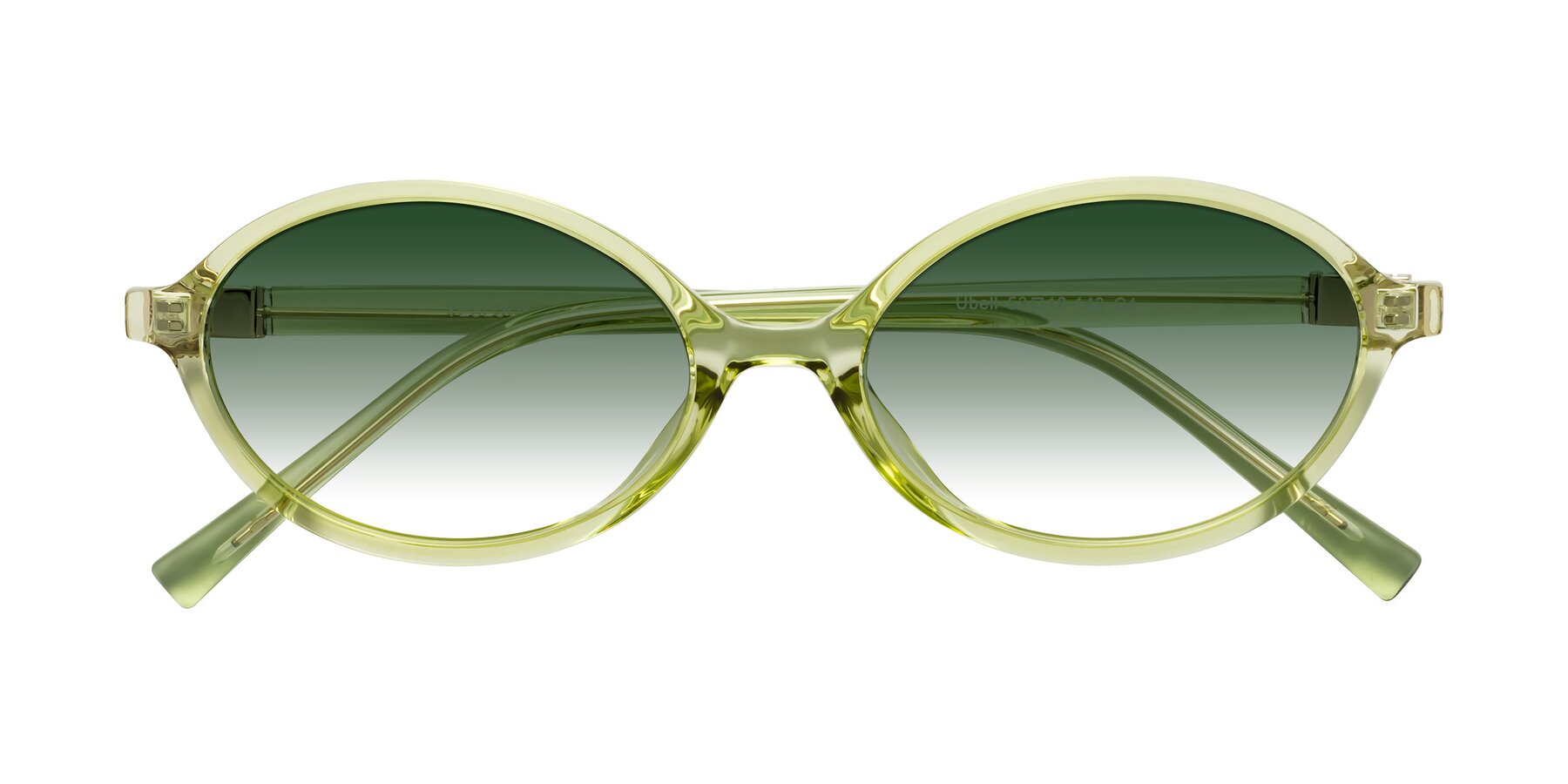 Folded Front of Ubell in Transparent Green with Green Gradient Lenses