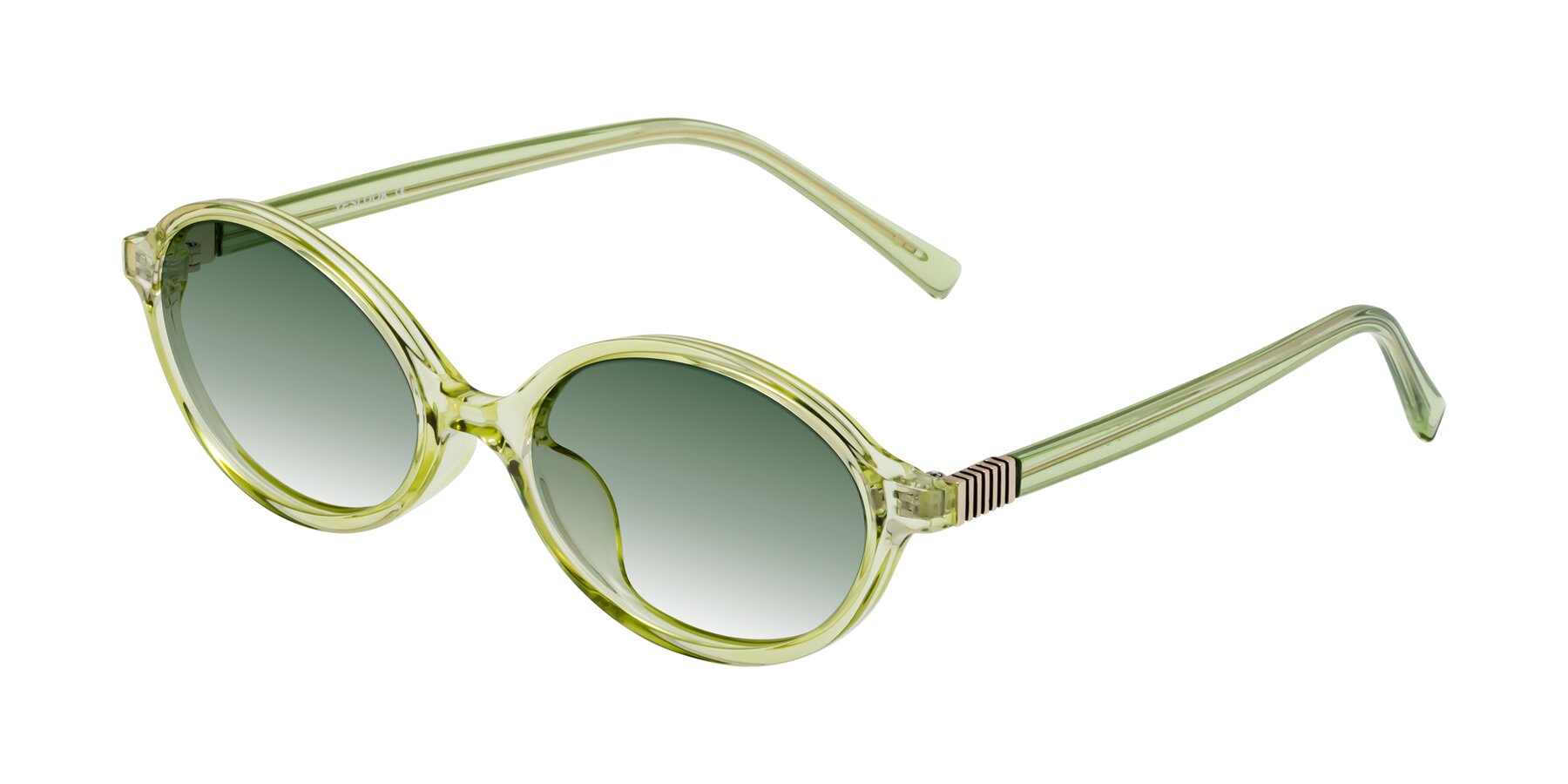 Angle of Ubell in Transparent Green with Green Gradient Lenses