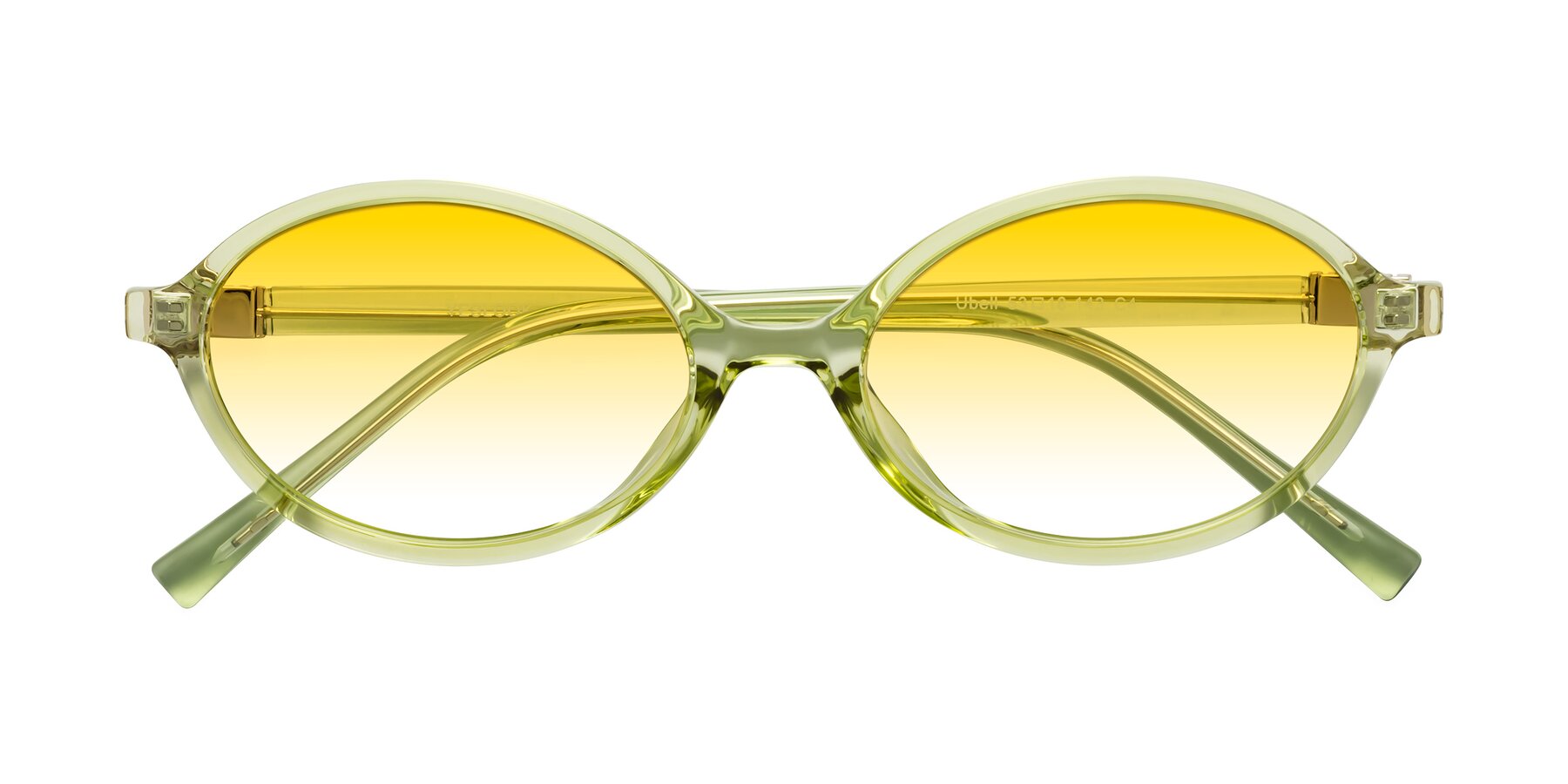 Folded Front of Ubell in Transparent Green with Yellow Gradient Lenses