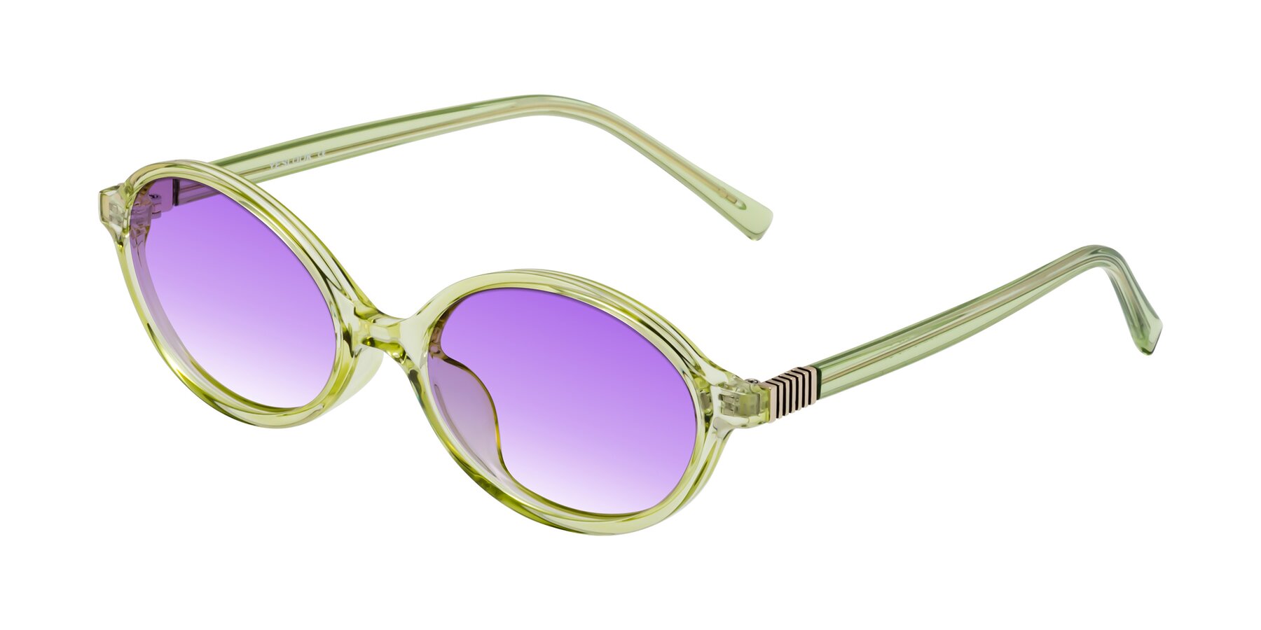 Angle of Ubell in Transparent Green with Purple Gradient Lenses