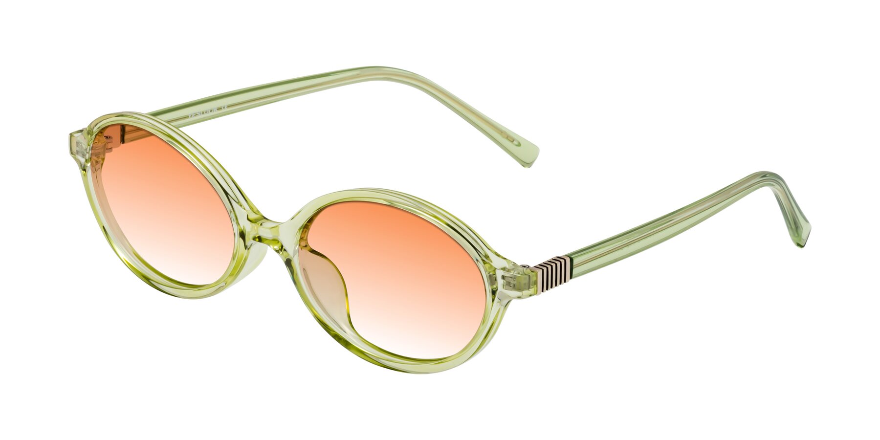 Angle of Ubell in Transparent Green with Orange Gradient Lenses
