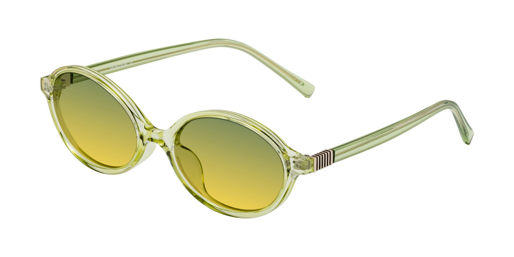 Angle of Ubell in Transparent Green with Green / Yellow Gradient Lenses